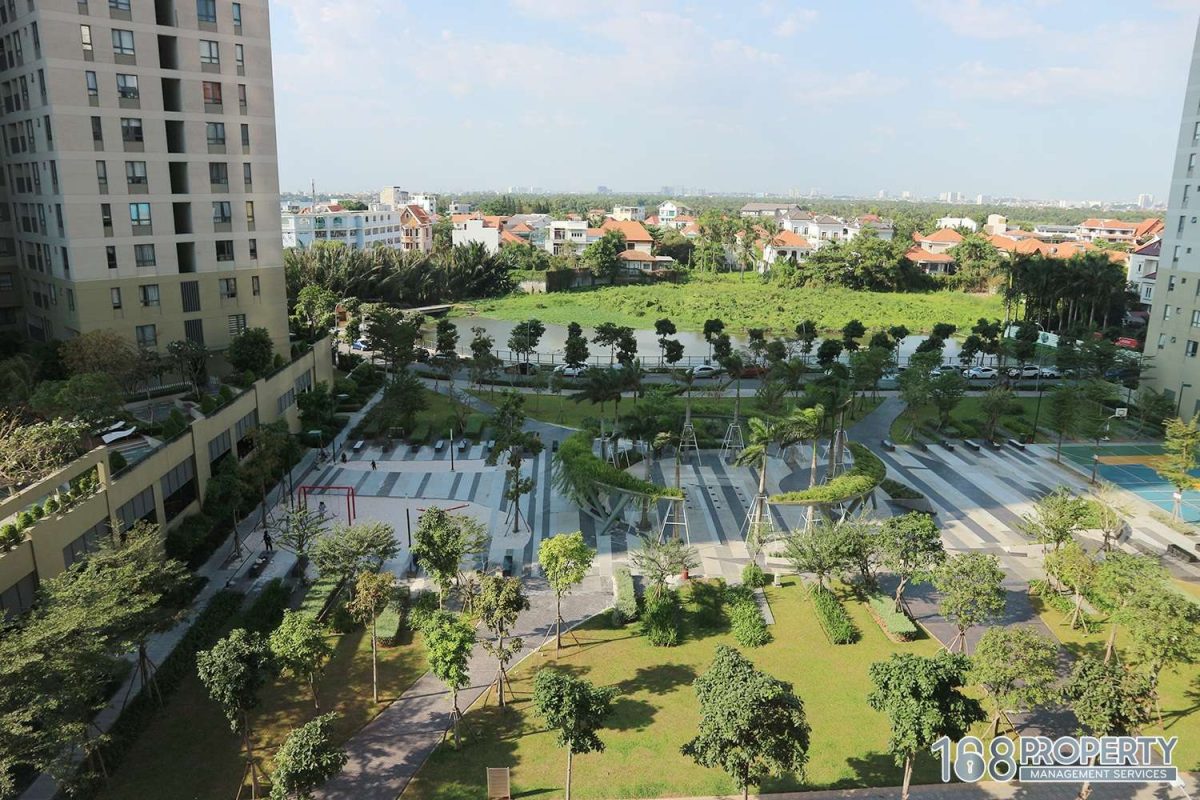 Cozy 02 Bedroom apartment balcony directly Masteri’s Garden view in Thao Dien