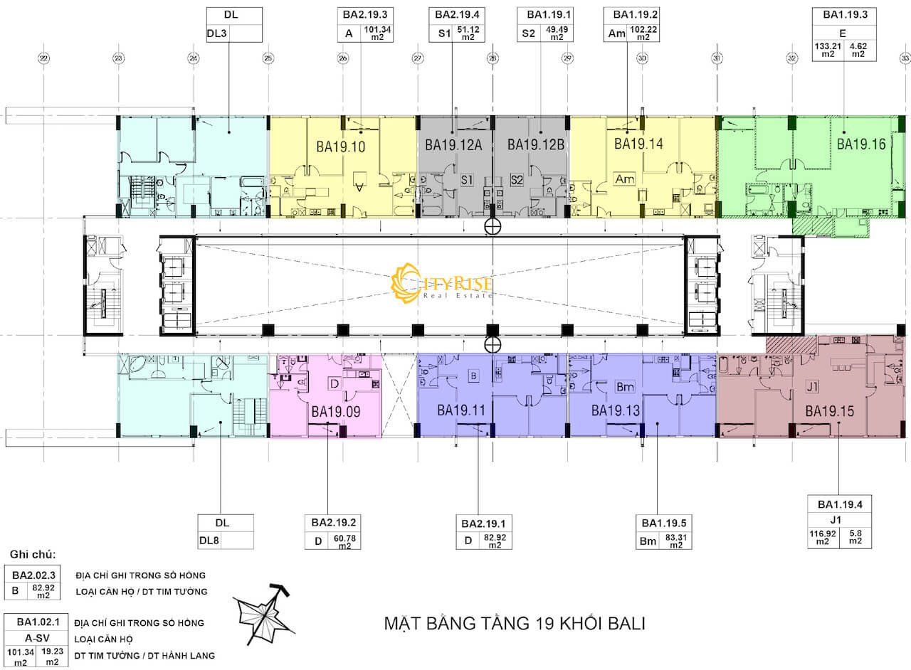 Layout tháp Bali căn hộ New City Thủ Thiêm Quận 2